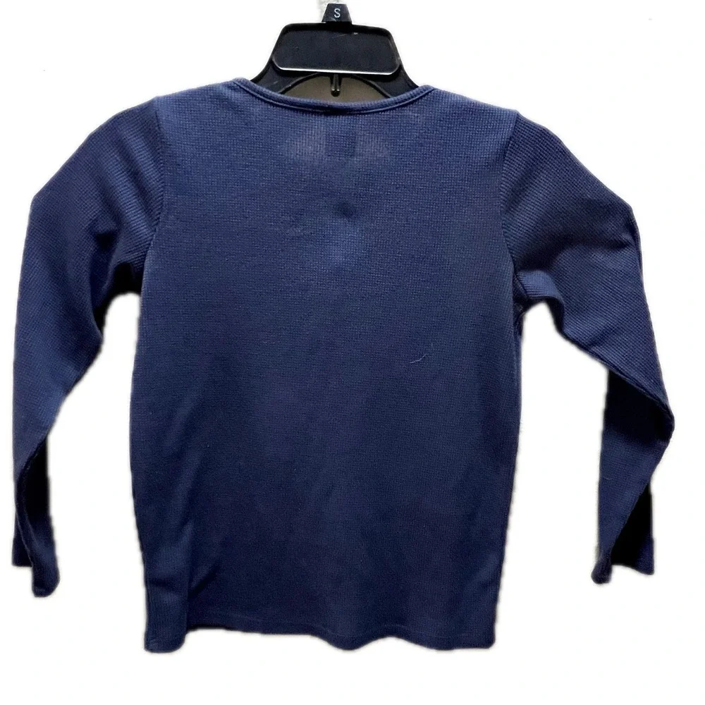 Cat Jack Navy Blue Long Sleeve Thermal Rainbow Snowflake Shirt Kids Large 10 12